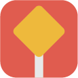 Yellow warning sign icon