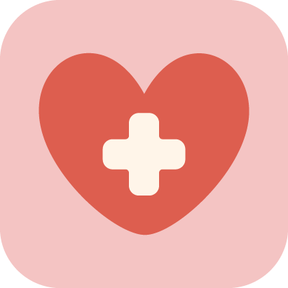 Heart with a cross representing health